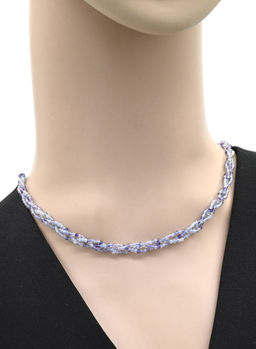 Бусы короткие Косичка из флюорита шарик с гранями 2мм, 37см - Радуга камня фото 2