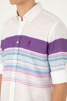 Мужская фиолетовая рубашка с длинным рукавом Неожиданная скидка в корзине - U.s. polo assn фото 7