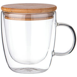 КРУЖКА С ДВОЙНЫМИ СТЕНКАМИ DOUBLE-WALL 410 МЛ. С БАМБУК.КРЫШКОЙ - Agness фото 2