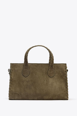 BRAIDED SPLIT SUEDE CITY BAG - Zara фото 4