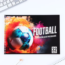 Альбом для рисования на гребне А4, 32 листа Football