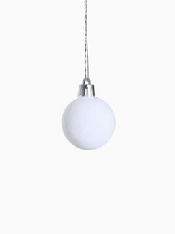 Ёлочные шары набор 12 шт., d=4 см, Бархат. Время карнавала белый - Зимнее волшебство фото 4