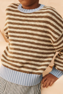 JERSEY PUNTO RAYAS CONTRASTE LIMITED EDITION / Marr?n / Crudo - Zara фото 5