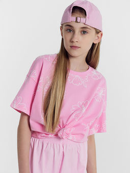 Футболка для девочек мультипак (2 шт.) в зеленом и розовом цвете с цветами - Mark formelle фото 4