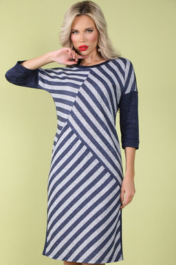 Платье Мадонна (полоска черника) - Эльза фото 6