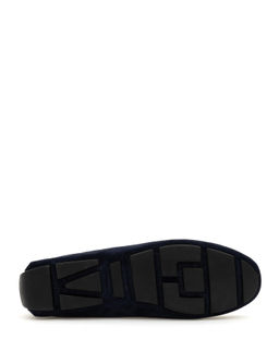 Lacivert %100 Deri Loafer Ayakkab_