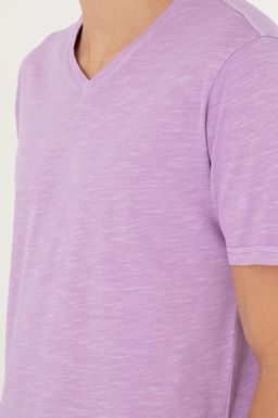 Мужская сиреневая базовая футболка - U.s. polo assn фото 7