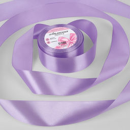 Цена за 2 шт. Лента атласная, 40 мм, 23±1 м, сиреневая №21