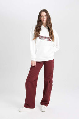 Толстовка из плотной ткани с капюшоном и принтом Cool Oversize - Defacto фото 6