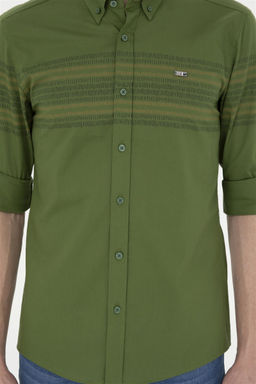U. S. Polo Assn / Мужская зеленая рубашка с длинным рукавом - U.s. polo assn фото 6