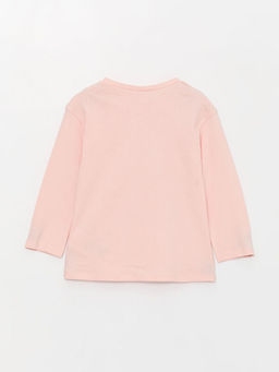 Bisiklet Yaka Uzun Kollu Bask?l? K?z Bebek Ti??rt - Waikiki фото 3