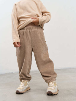 Брюки из трикотажного вельвета Латте 0+ - Bungly фото 2