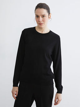 Bisiklet Yaka Ta?l? Kad?n Triko Kazak