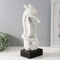 Фигурка керамика «Морской конек», белый, 15×12.5×42.5 см