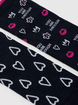 Цена за 2 пары. Носки Классические CONTE Хлопковые носки с рисунками you are enough темно-синий - Conte elegant фото 3