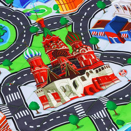 Игровой коврик - сумка для детей «Дороги», 2 в 1, 200×155 см, Крошка Я