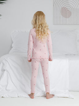 К 1618/холодный розовый,милые сердечки пижама для дев