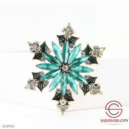 Брошь "Снежинки со стразами"
