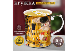 Кружка 400 мл 12,5*9*10 см Поцелуй на черном NEW BONE CHINA