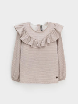 КР 302177/бежевый,гусиная лапка к625 блузка для дев