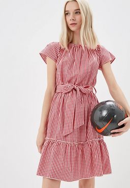 Хлопковое платье в клетку - Incity фото 8