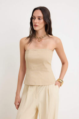 Tas Dikis Detayl? Peplum Gabardin Dokuma Bluz TWOSS26BZ00448