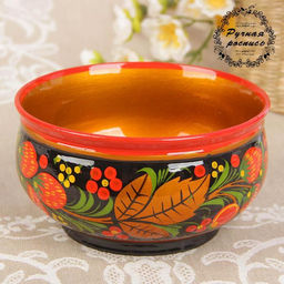 Чашка деревянная хохлома «Ягодка», 15×7 см
