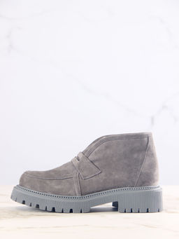 Полуботинки 304.taskanagr.Серый замок замша/байка