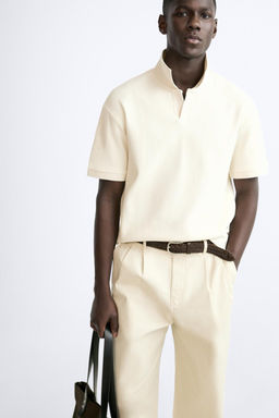 TEXTURED POLO SHIRT WITH RIBBED TRIMS - Zara фото 15
