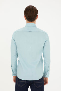 Мужская мятная базовая рубашка с длинным рукавом - U.s. polo assn фото 5