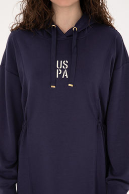 Kad_n M_rd_m Modal Kar___ml_ Mini Boy Kap__onlu Sweatshirt Elbise - U.s. polo assn фото 5