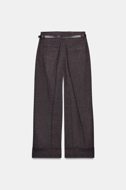 HOUNDSTOOTH TROUSERS WITH BELT - Zara фото 8