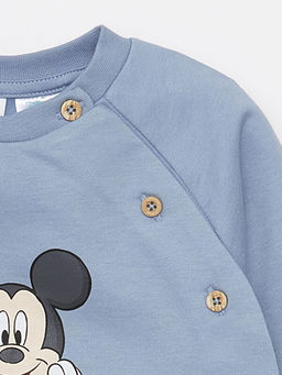 Bisiklet Yaka Mickey Mouse Bask?l? Erkek Bebek Pijama Tak?m? - Waikiki фото 3