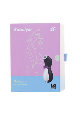 Вакуум-волновой бесконтактный стимулятор клитора Satisfyer Penguin, силикон, черный, 10,8 см