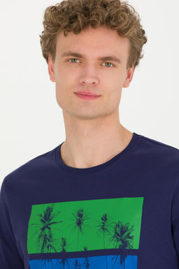 Erkek Lacivert Bisiklet Yaka Ti__rt