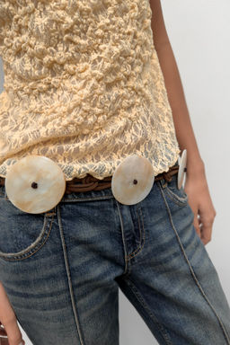 CINTUR?N CORD?N DISCOS RESINA / Marr?n - Zara фото 2