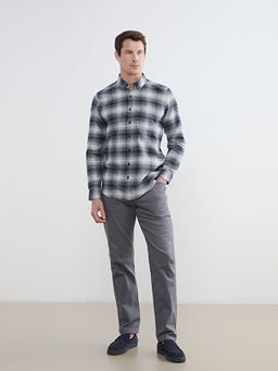 Regular Fit Y?n Kar???ml? Erkek G?mlek