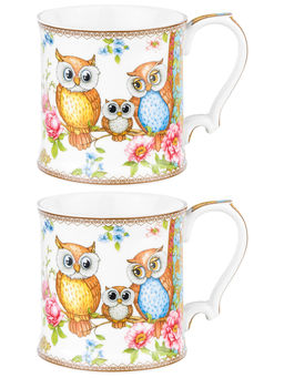 Набор 2 кружек 380 мл 12,3*9*9 см Совушки NEW BONE CHINA, фарфор - Elan gallery фото 3