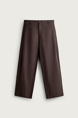 PANTAL?N FLUIDO PLIEGUES LATERALES / Marr?n - Zara фото 10