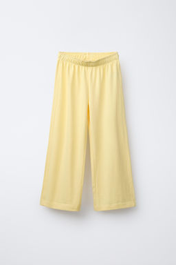 PLAIN HEAVY WEIGHT WIDE-LEG TROUSERS