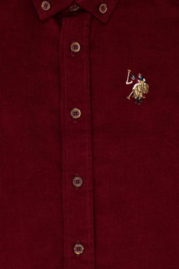 Бордовая рубашка с длинным рукавом для мальчика - U.s. polo assn фото 3