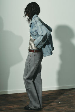 JEANS TRF WIDE LEG TIRO BAJO / Gris - Zara фото 4