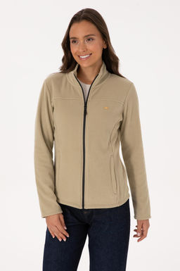 Kad_n A__k Haki Fermuarl_ Dik Yaka Polar Sweatshirt - U.s. polo assn фото 3