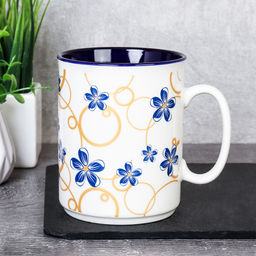 Кружка 350 мл. Цветы Незабудка фарфор арт. Z6542 (738755)