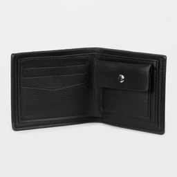 Портмоне мужское без застежки, отдел для купюр, для карт, для монет, чёрное