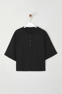 TRENDYOLMILLA Bordo Relaxed/Rahat Kal?p Crop Truvakar Kol C?tc?tl? Orme T-Shirt TWOSS25TS00021  фото 6