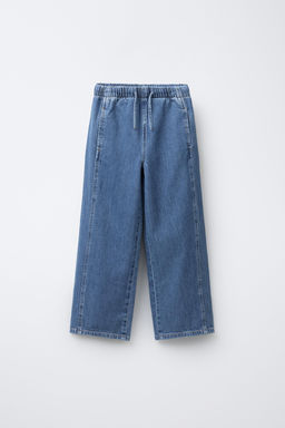 WIDE-LEG JEANS WITH DRAWSTRINGS