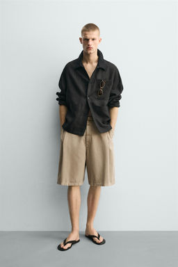 BERMUDA RELAXED FIT  PLIEGUES / Beige