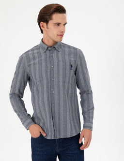 Мужская темно-синяя рубашка с длинным рукавом - U.s. polo assn фото 3