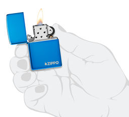 Зажигалка ZIPPO Логотип с синим глянцевым покрытием | Logo High Polish Blue 20446ZL  фото 5